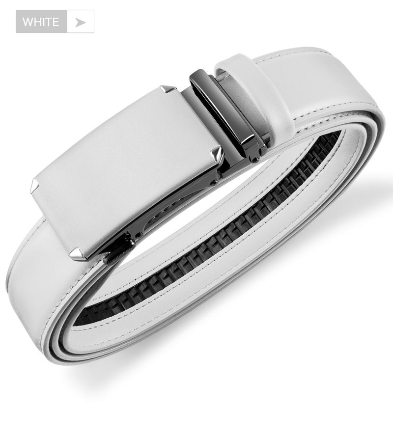 HOT Metal Automatic Buckle High Quality Leather Belts for Men Famous Brand Work Business Strap_voghion.com