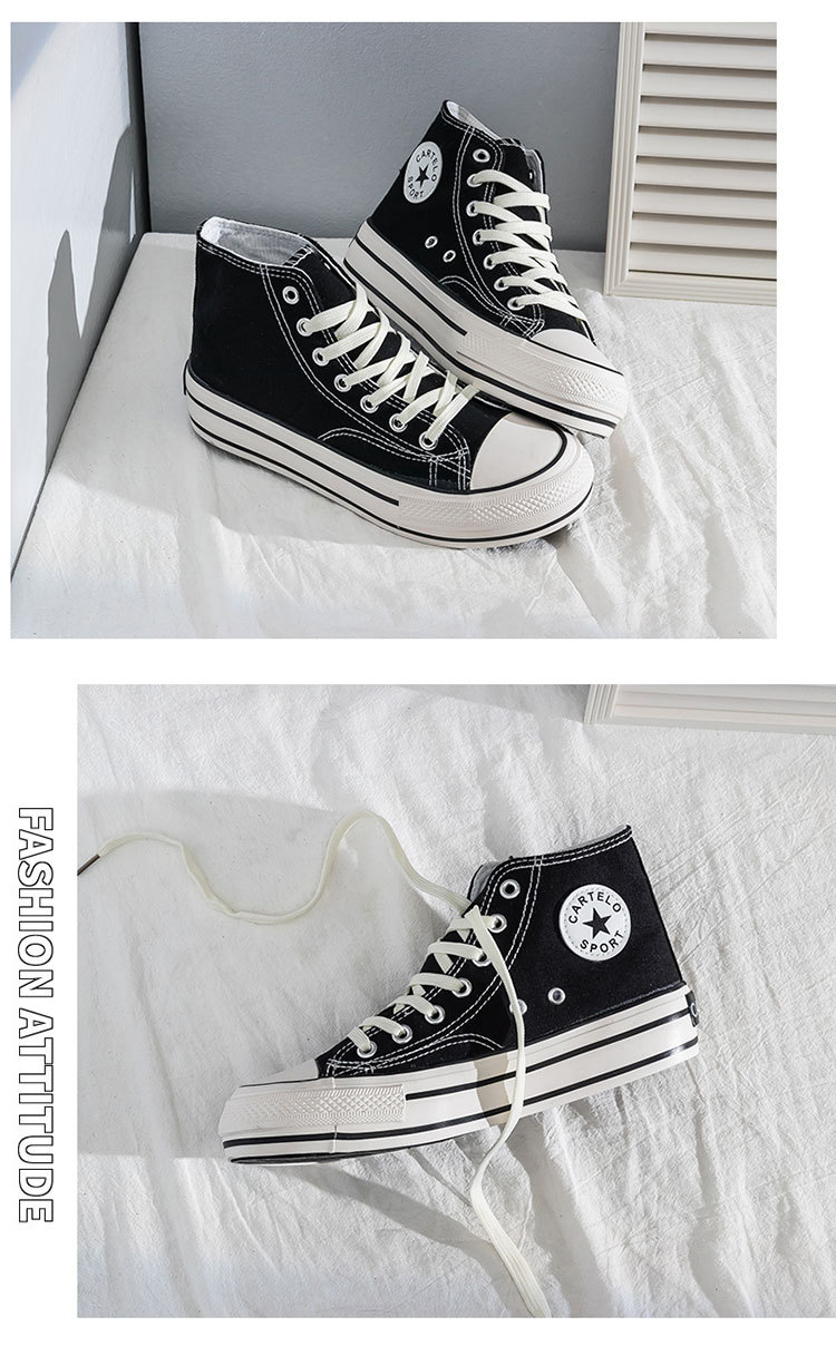 P Höhe zunehmende Schuhe Cm kleine weiße weibliche koreanische Version des neuen Studenten-Muffins mit dicken Sohlen, trendiger Keil-High-Top-Leinwand_voghion.com