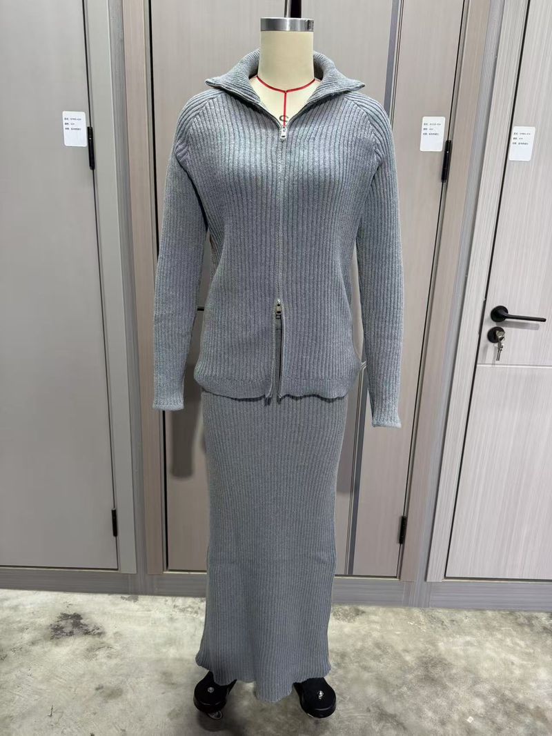 Damenbekleidung Herbst Strickpullover Röcke Modische Temperament Casual Pullover Anzüge_voghion.com