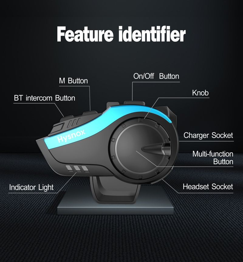 Casco clásico transfronterizo HY02, casco de motocicleta, casco con auriculares bluetooth, casco con auriculares bluetooth para 6 personas, 2K metros_voghion.com