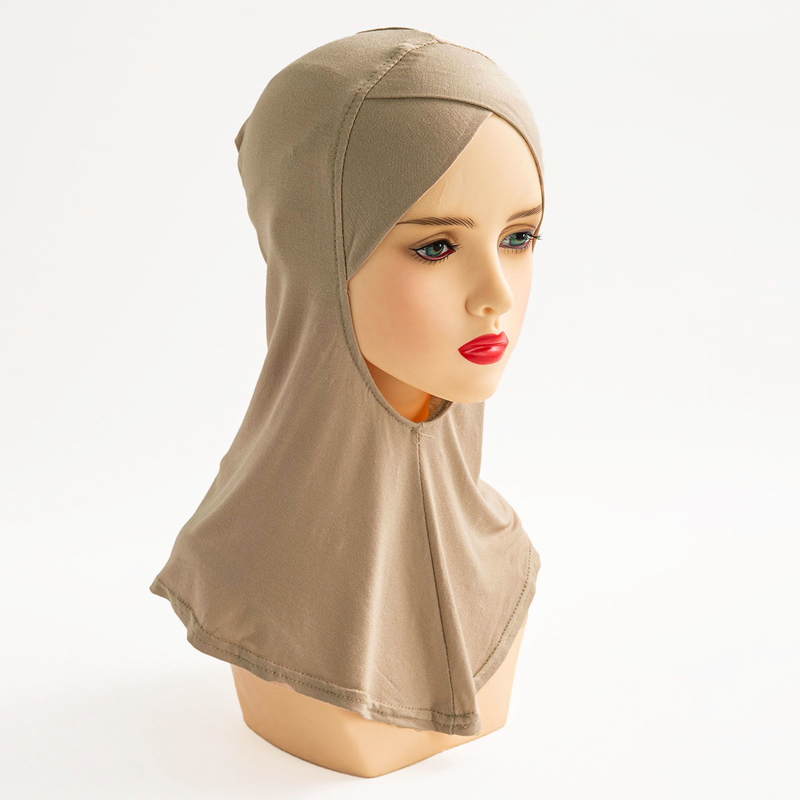Muslimische Hijab-Mütze aus Modal-Baumwolle, Turban-Mütze, Kreuzkragen-Pullover-Mütze_voghion.com