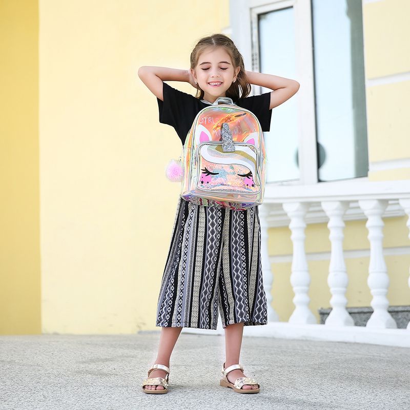 Zaino unicorno fantasy laser unicorno TPU trasparente porta carte zaino per bambini ragazza piccola principessa zaino scolastico_voghion.com