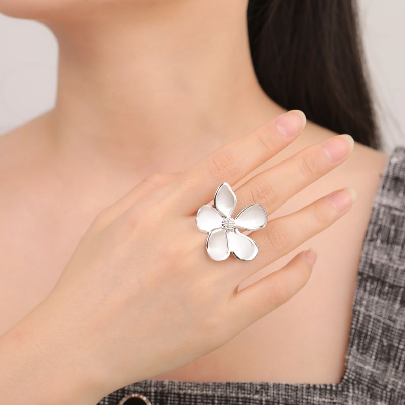 Skyrim Großer offener Ring mit Blume, Edelstahl, Farbe Gold, wasserdicht, Fingerringe 2024, trendiger böhmischer Schmuck, Geschenk_voghion.com