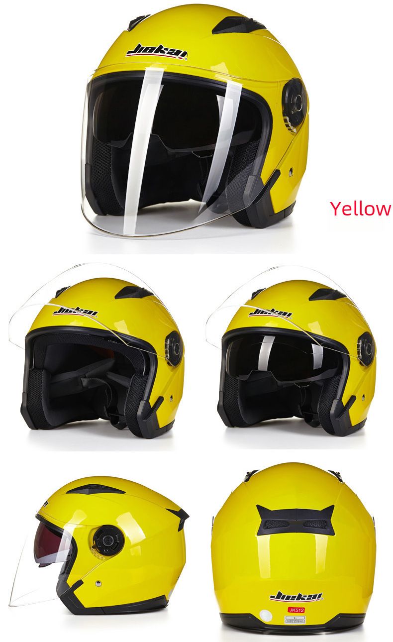 Four Seasons Universal-Doppellinsen-Motorradhelm 3/4 Halbhelm Motorradhelm für Elektrofahrzeuge_voghion.com