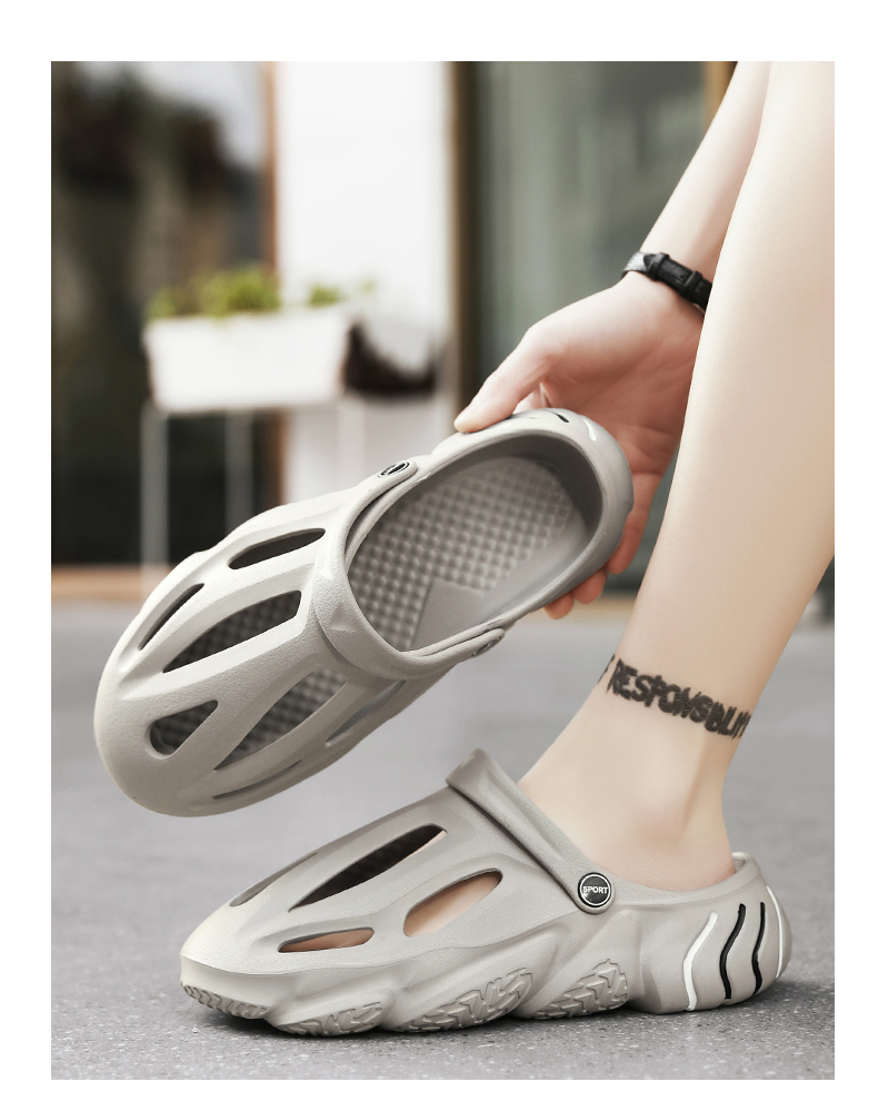 Mens träskor Slip on Tofflor för dusch Kök Sjukhus Pool Sommar Halkfria strandsandaler_voghion.com
