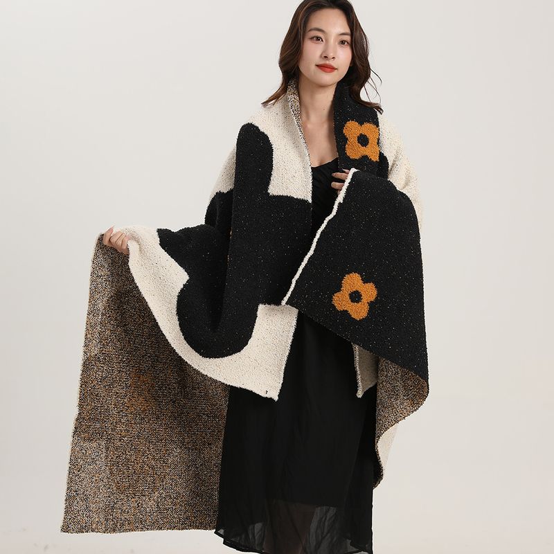 Morbido e confortevole divano modello di scialle di girasole in velluto monofacciale da turismo, coperta decorativa_voghion.com