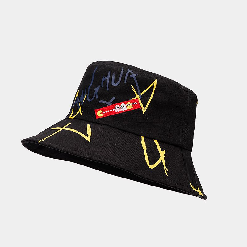 New graffiti alphabet fisherman hat men and women basin hat fashion outdoor sun protection sun visor hat_voghion.com