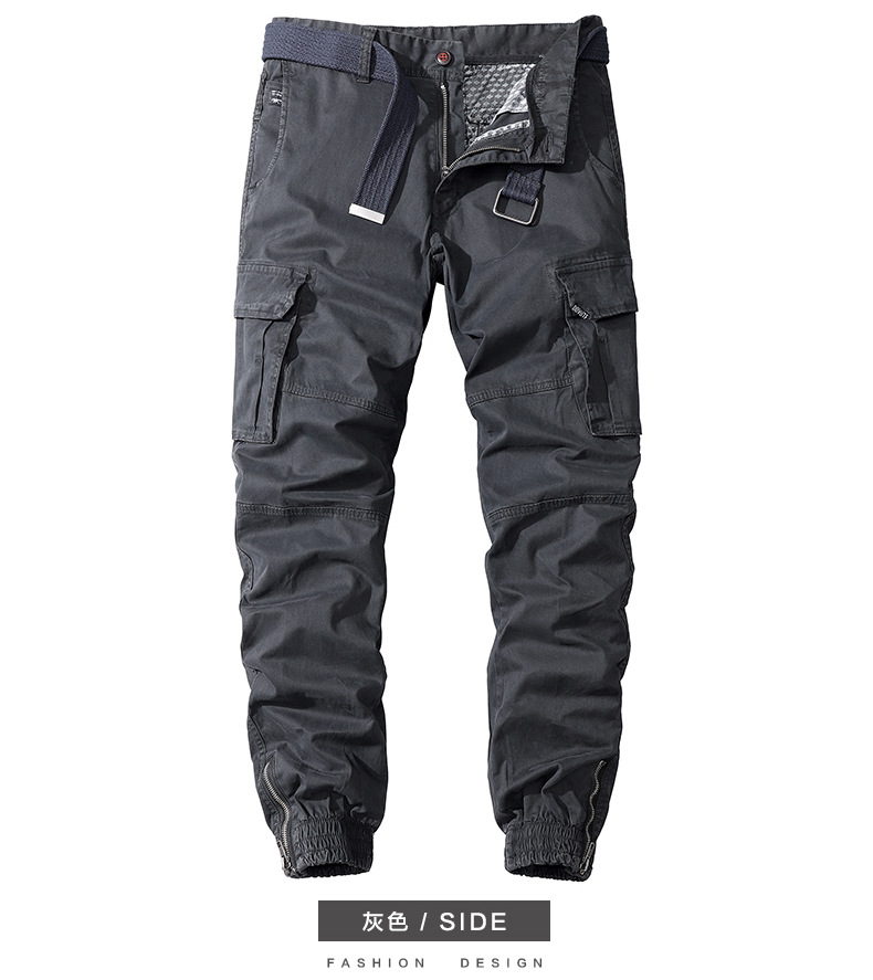 Neue Freizeithose aus Baumwolle mit mehreren Taschen für Herren. Trendige Wasch-Cargohose für Herren_voghion.com
