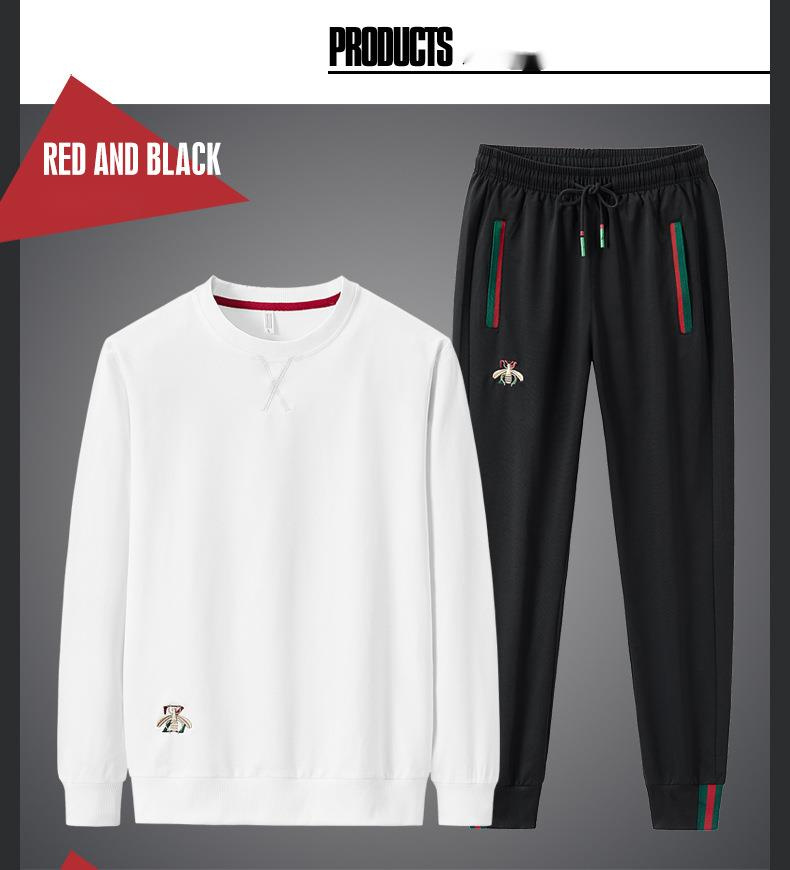 2023 novo conjunto de primavera moda masculina bordado pequena abelha conjunto masculino_voghion.com