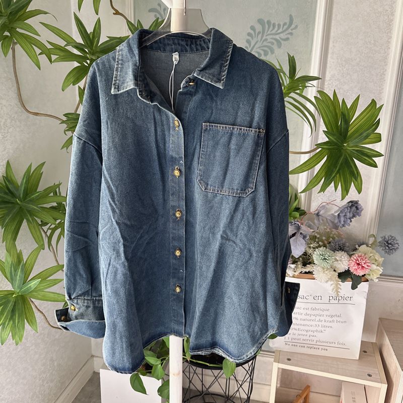 Damenbekleidung Anzug lässig Jeanshemd unregelmäßiger Jeansrock Hose zweiteiliger Anzug_voghion.com