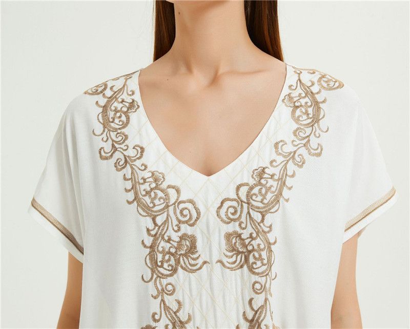 popolare copricostume da spiaggia ricamato in rayon da donna, stile abito ricamato, camicia di protezione solare per bikini al mare, 20 colori_voghion.com