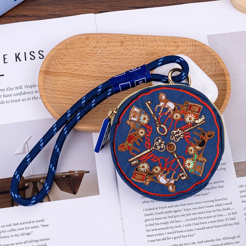 Summer New Embroidered Coin Purse Handheld Small Bag Versatile Casual Daily Waterproof Storage Key Earphone Handbag_voghion.com
