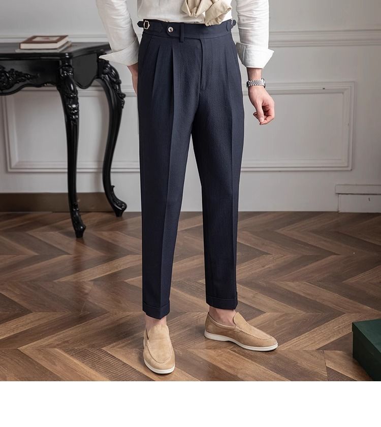 Roupas masculinas, novas calças retrô versáteis e modernas para deslocamento_voghion.com