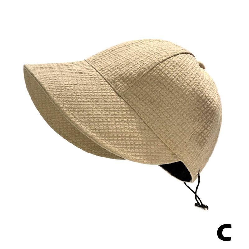 New Arrivals Foldable Wide Brim Women Adjustable Portable Outdoor Beach Bucket Hat Summer Sun Protection Visors Fisherman Cap Panama_voghion.com