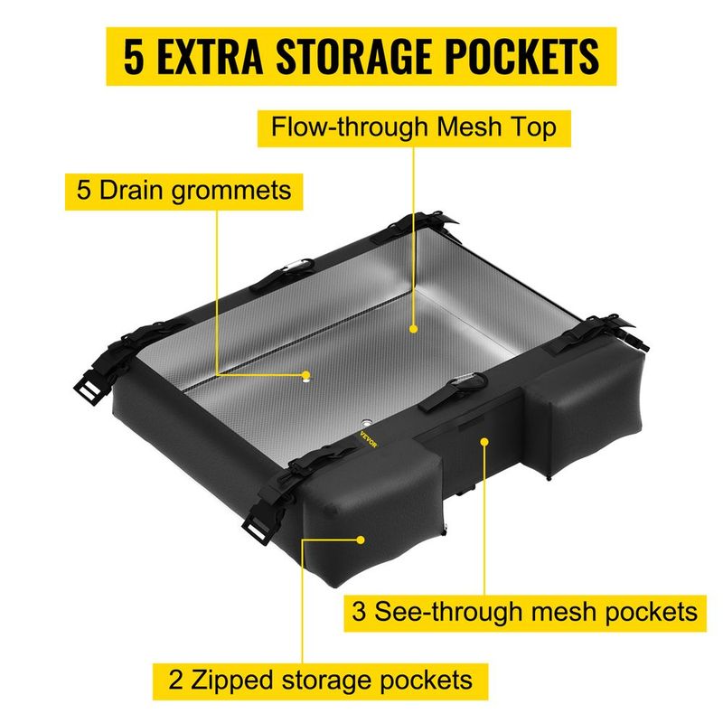 VEVOR T-Top Storage Bag, For 4 Type II Life Jackets, W/ A Boat Trash Bag, 600D Oxford Fabric Life Vests Storage Bag For Most T-Top Boats, Bimini Tops And Pontoon Tops (Life Jackets Not Included)_voghion.com
