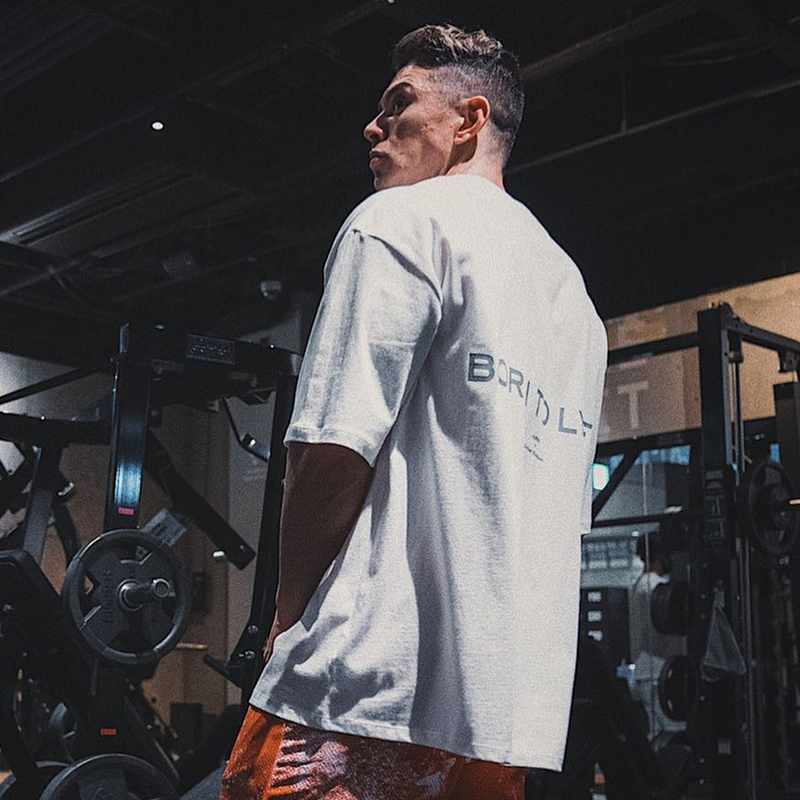 Muscle Fitness New Brother Sports Men's T-shirt Spring/Summer New Round Neck Cotton Casual Running Short Sleeve T-shirt_voghion.com