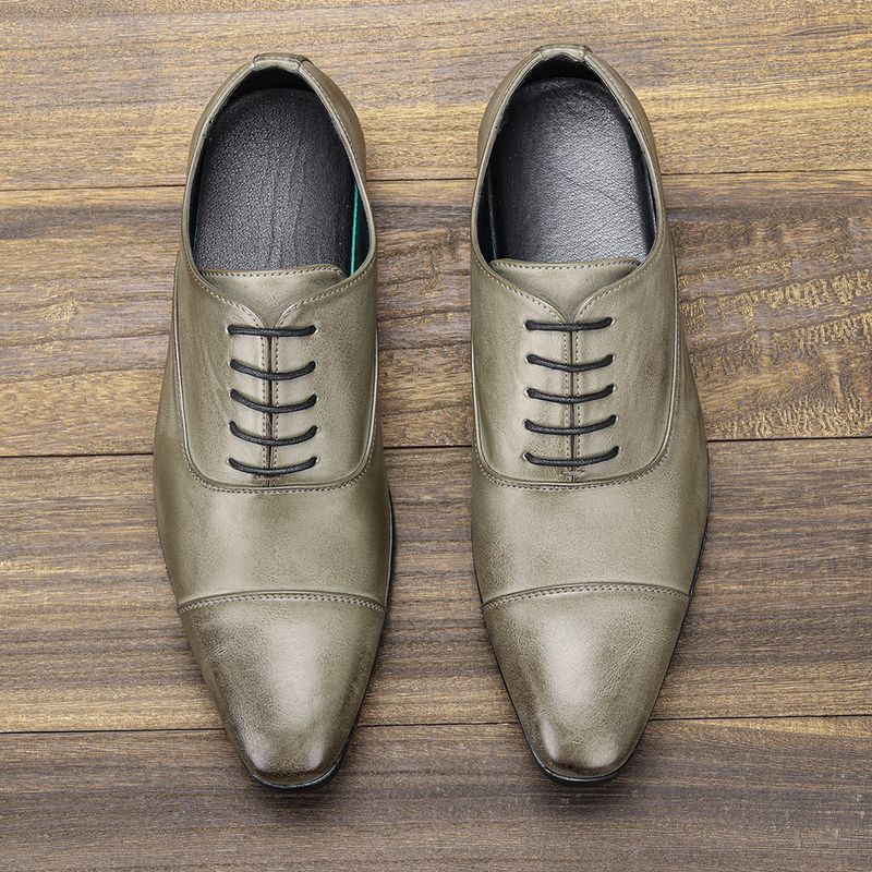 Oxford puntiagudo de alta gama para hombres, zapatos de cuero británicos clásicos y cómodos de negocios, zapatos formales pulidos de color_voghion.com