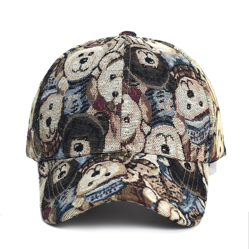 Boné de beisebol de urso fofo novo primavera sunh dog print homens mulheres unissex-adolescentes algodão snapback bonés moda hip hop vintage_voghion.com