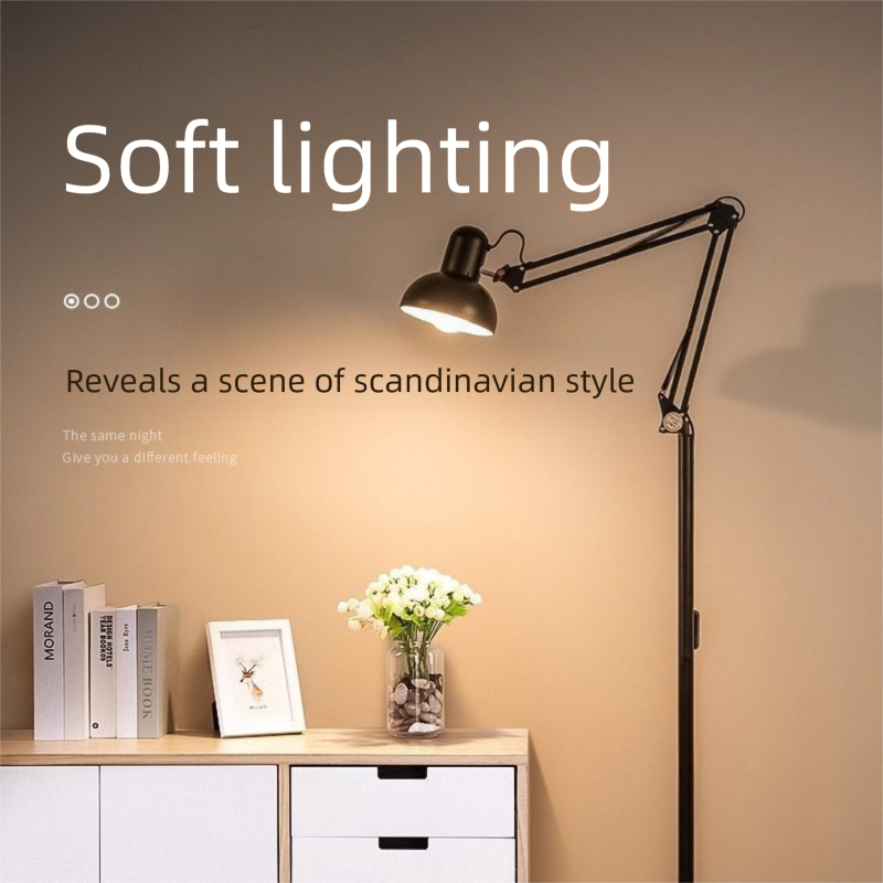 Nordic Smart Remote Control Living Room Bedroom Dimmable Bedside LED Eye Protection Table Embroidered Floor Lamp_voghion.com