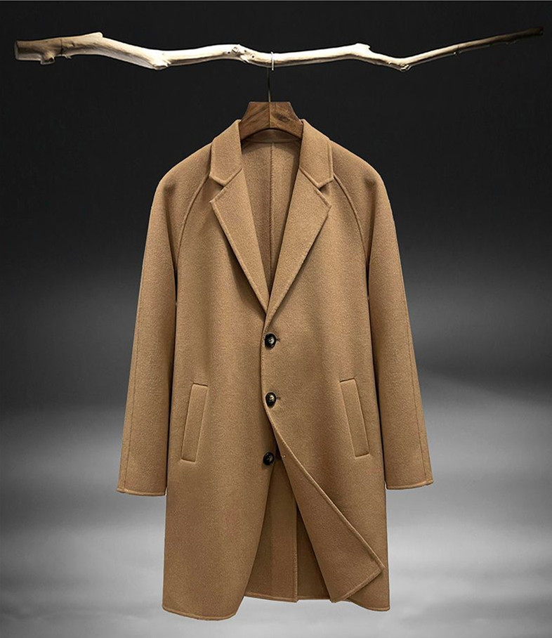 Men's clothing youth suit autumn and winter new trend solid color slim tweed coat_voghion.com