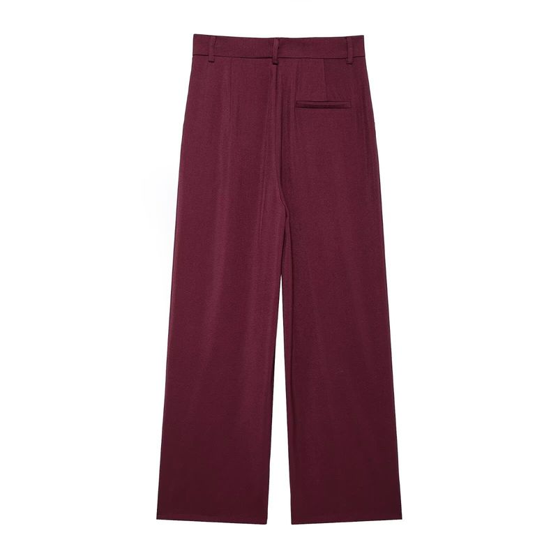 Women's Clothing Autumn Ankola Red Double Breasted Jacket Pants Suit_voghion.com