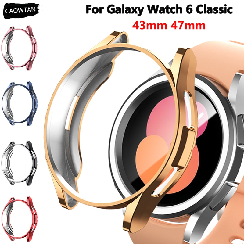 TPU-hoesje voor Samsung Classic 43 mm 47 mm vergulde schermbeschermer rondom Bump Shell Galaxy Watch 6_voghion.com