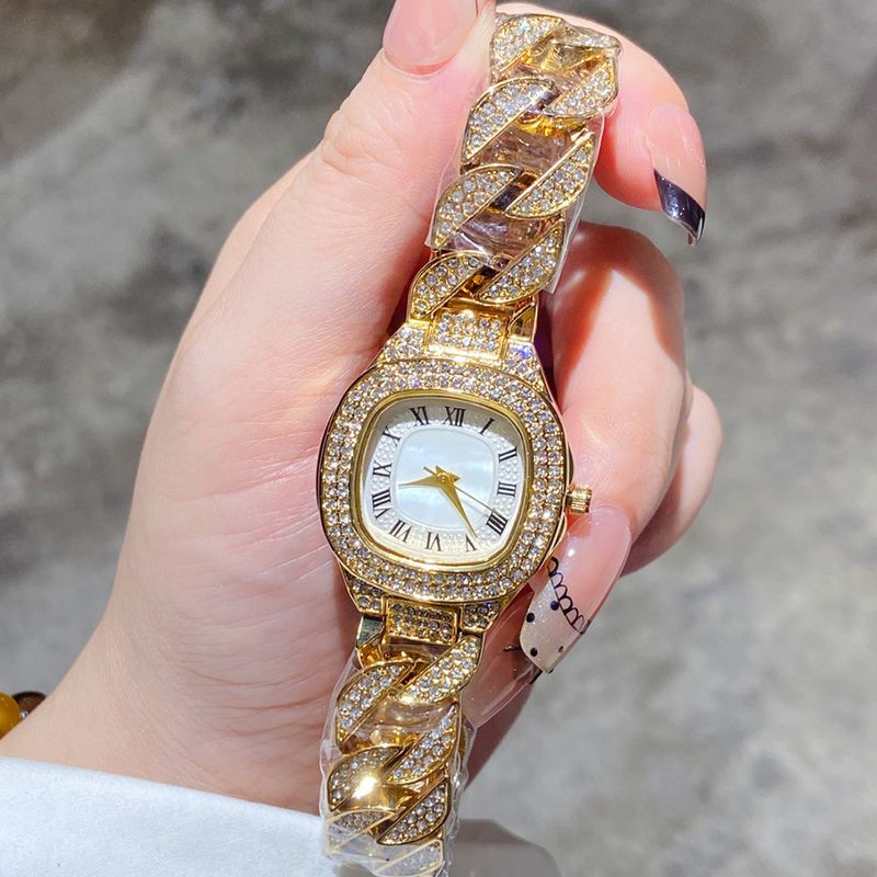 Hot Selling Baida Home Diamond Ring With Leather Strap Quartz Watch_voghion.com