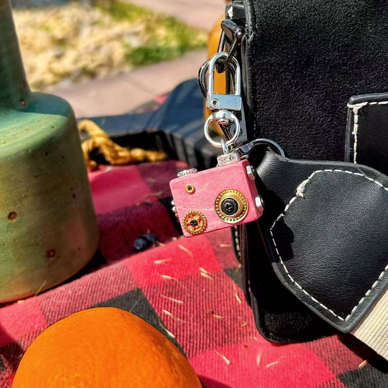 Collana con ciondolo a forma di robot punk, portachiavi in legno, ciondolo a forma di catena per cellulare per ragazzi e ragazze._voghion.com