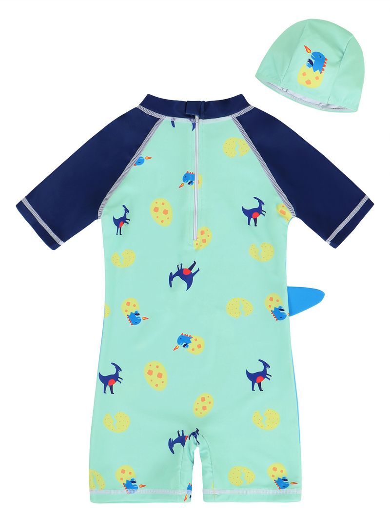 Mother & Kids boys summer quick-drying breathable swim cute dinosaur print one-piece swimsuit baby boy swimsuit children's swimsuit_voghion.com