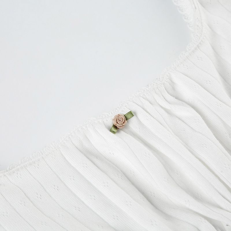 Sexy Pure Desire Style Jacquard Knitted Pit Strip Casual Set Women's Lace Splicing Low U Neck Tank Top+Shorts_voghion.com