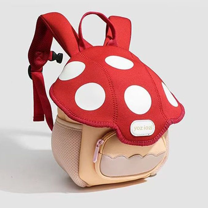 Mini mochila con forma de hongo para niños y niñas, ideal como regalo, con dibujos animados._voghion.com