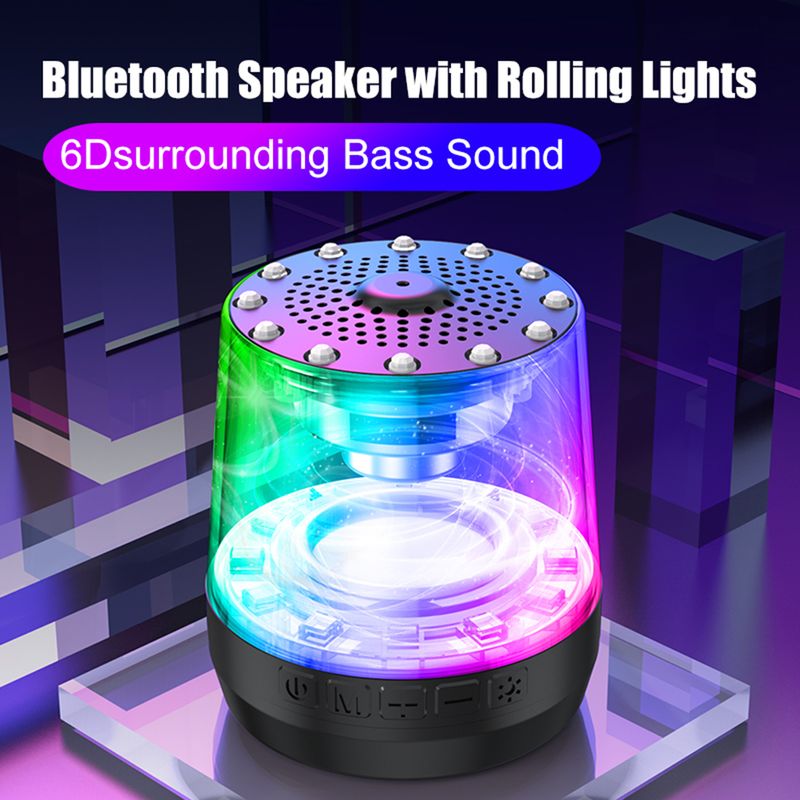 Camping Lamp Wireless Bluetooth Speaker Column LED Light Waterproof Light with Surround Music Center Colorful Atmosphere Light_voghion.com
