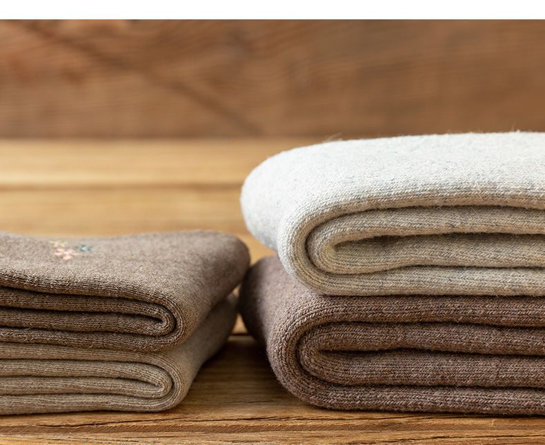 Chaussettes en laine pour hommes, chaussettes d'hiver hautes et super épaisses en polaire pour femmes, grande taille, longues chaussettes amples en coton résistant au froid_voghion.com