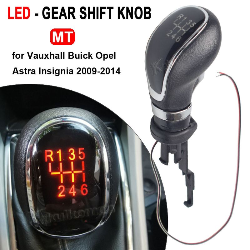 Blue/Red LED 5 6 Speed Car Gear Shift Knob Manual Handle Head Lever For Vauxhall Buick Astra Insignia 2009 2010 2011 2_voghion.com