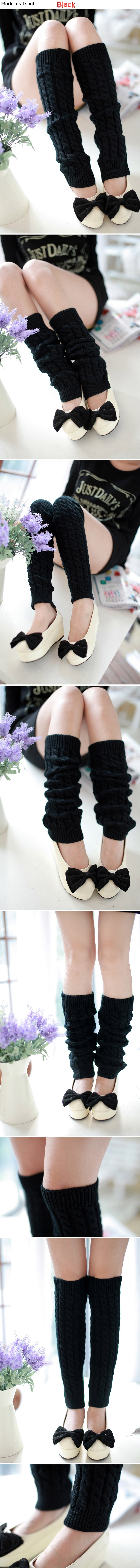 Korean Women's Autumn And Winter New Knitted Foot Covers Eight Fried Dough Twists Pattern Pile Socks Woolen Warm Leg_voghion.com