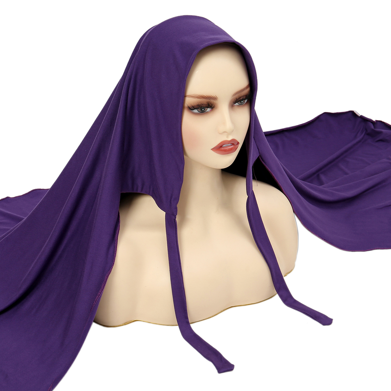 Sciarpa in morbida seta di latte tinta unita, comoda sciarpa da donna Hijab avvolgente_voghion.com