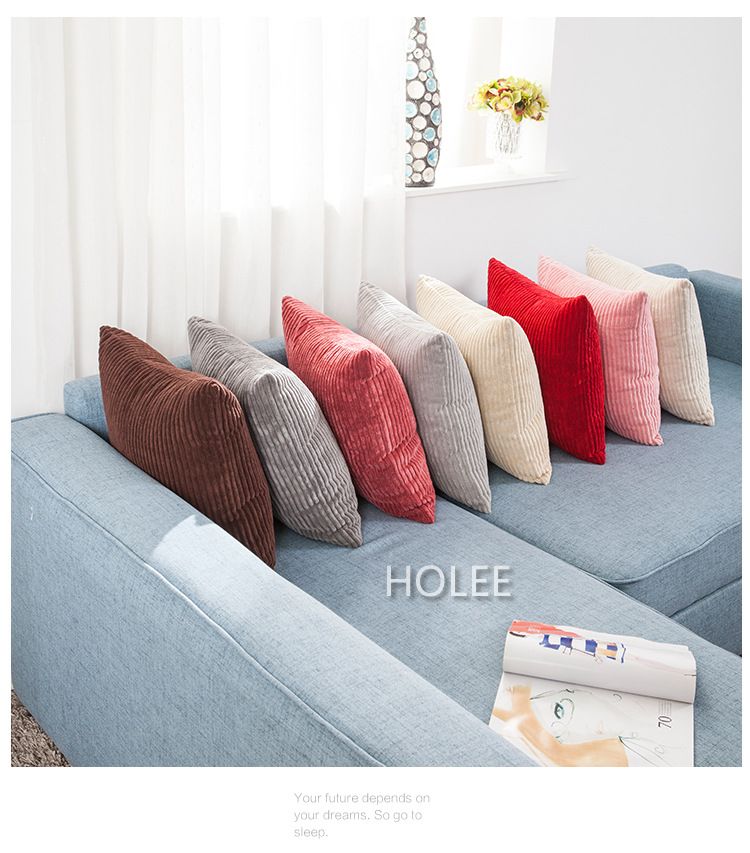 Premium Corduroy Pillow Covers - Modern Solid Color Cushion Cases For Sofa & Office (45x45cm, 8 Trendy Colors, No Insert Included)_voghion.com