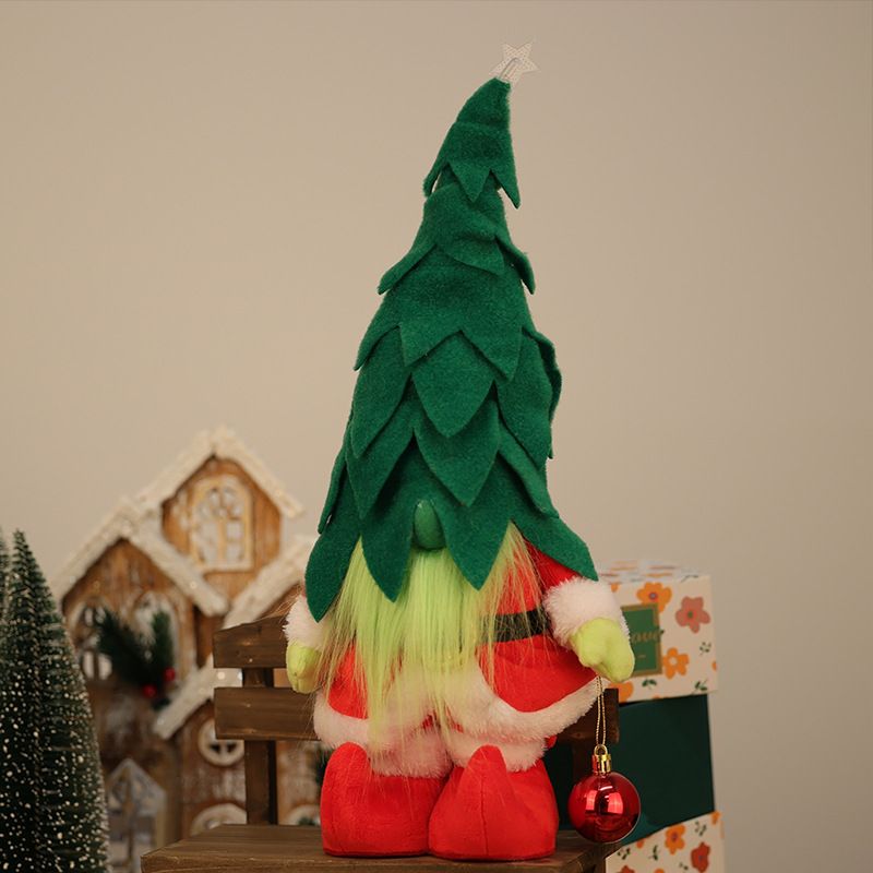 2025 Grenzüberschreitende neue Weihnachtsdekorationen für drinnen: Leuchtende, gesichtslose Puppenkatzenfigur mit Karomuster und Rudolph-Motiv_voghion.com