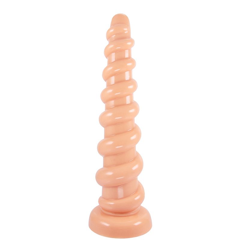 Spirál anális dugó tágító 3,6-6,5 cm-es pálcika alakú nyílással, krizantém G-pont masszírozó csíkkal, anális ostorral_voghion.com