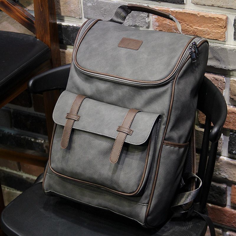 Korean Version Of The Street Fashion Men's Leather Large-capacity Leisure Backpack_voghion.com