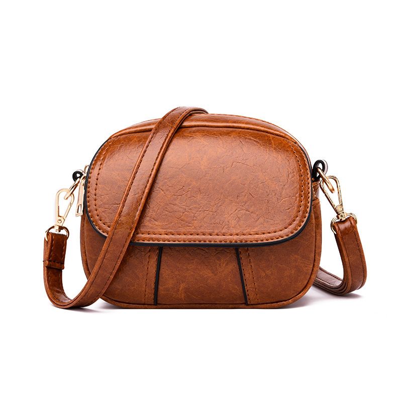 Borsa a tracolla rotonda a tre strati, piccola, nuova, alla moda e versatile, da donna, in morbida pelle._voghion.com