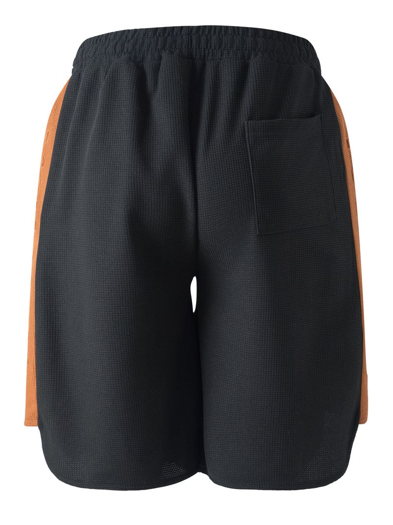 Short gaufré à blocs de couleurs pour homme, pantalon ample et décontracté pour l'été, collection 2024_voghion.com