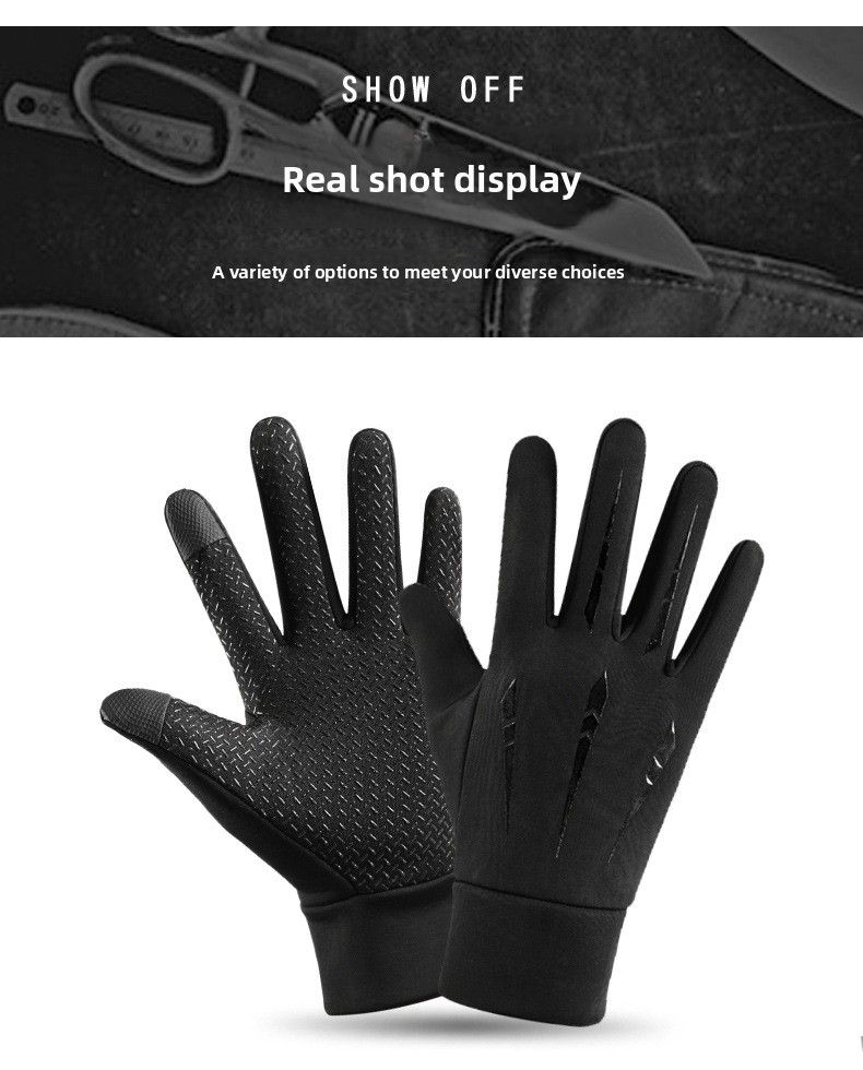 Windproof Waterproof Fleece-Lined Warm Motorcycle Winter Cold-Proof Riding Gear Full-Finger Touchscreen Gloves For_voghion.com