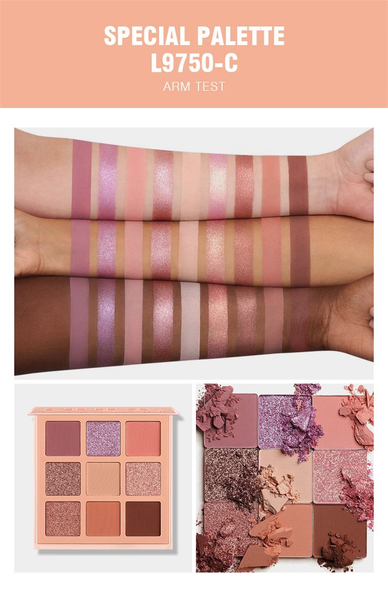 Paleta 9 kolorów Nude Eyeshadow Powder Makeup Palette Matte Shimmer Eye Pigmented Powder Make Up New Warm Earth Color Eyeshadow_voghion.com