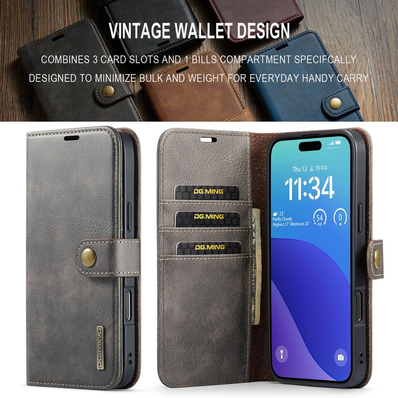 Suitable for iPhone16 Pro Max magnet split mobile phone leather case iPhone15 Pro Max protective case_voghion.com