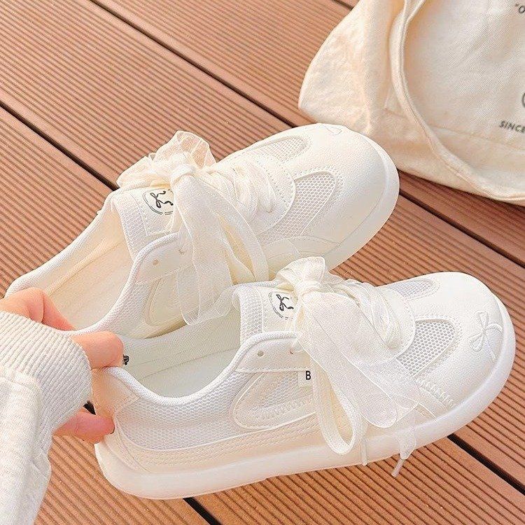 Little White Shoes Women's Skirt Shoes Breathable And Not Stuffy Feet Mesh Mesh Shoes Women's Ballet Style Moral Training Board Shoes_voghion.com