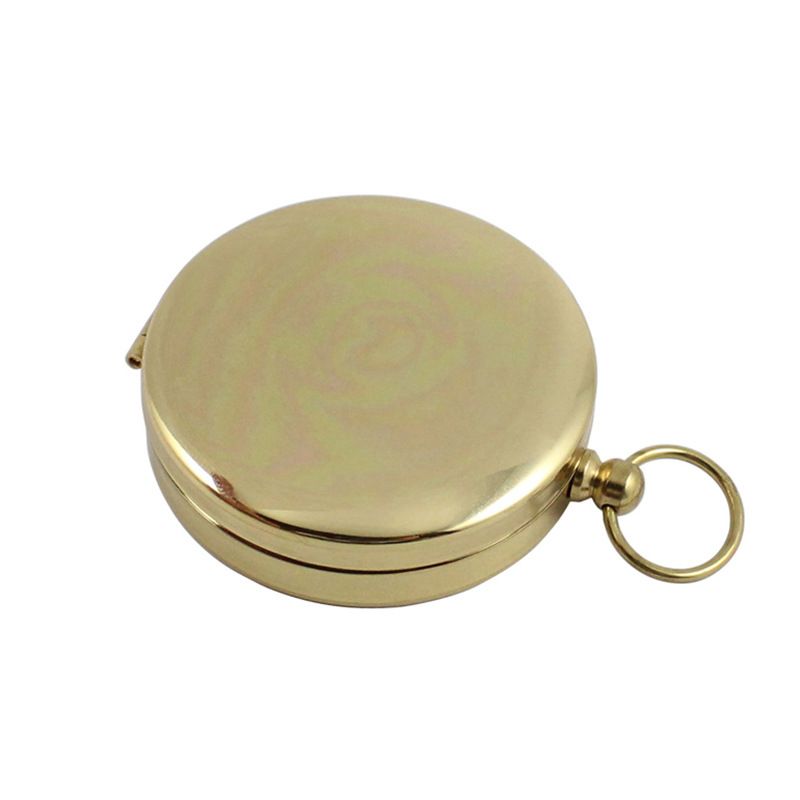 Brújula portátil de latón dorado de alta calidad para acampada y senderismo, ideal para actividades al aire libre._voghion.com
