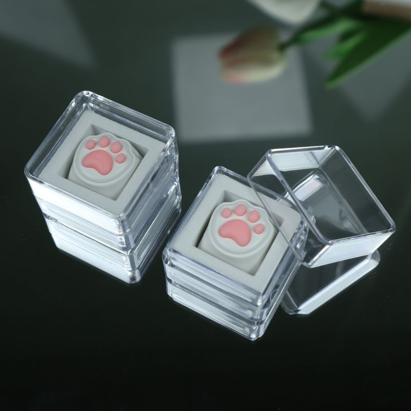 syct Tastiera meccanica con asse trasversale rosa, carina, in morbido silicone 3D, con zampa di gatto, ESC, regalo personalizzato_voghion.com