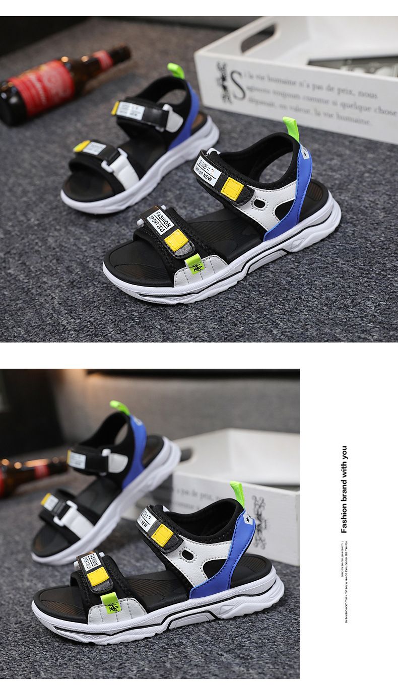 Kids Shoes Boys sandals 2024 summer new beach shoes soft bottom non slip open toe middle and large children boys deodorant student shoes_voghion.com