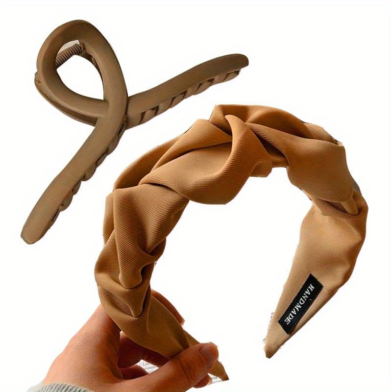 Fasce a cerchio di nuova moda per donne e ragazze Fasce per capelli in tinta unita con fiori Designer Ampia fascia per capelli Accessori per capelli Copricapo_voghion.com